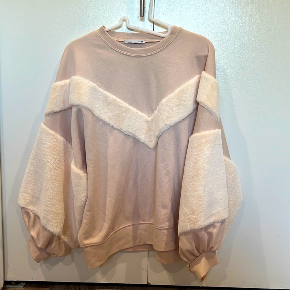 Zara fur Sweatshirt